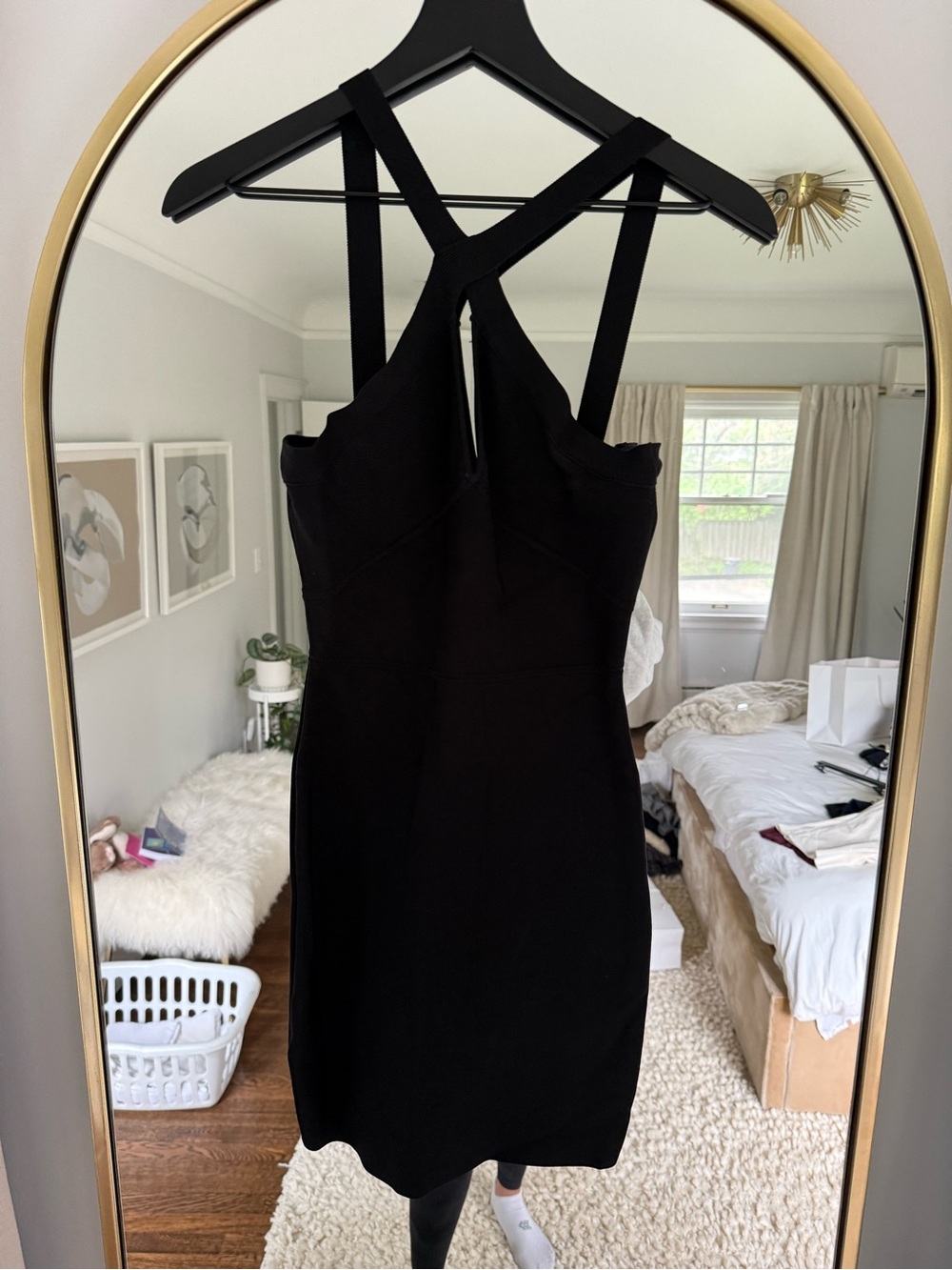 BCBGMaxAzria Black Cross-Back Mini Dress